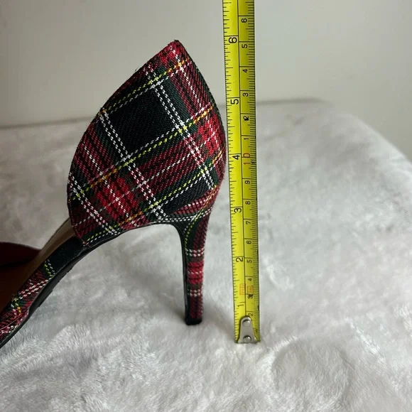 Anne Michelle Red Tartan Plaid Heels with Pointed Toe Size 7 - Picture 10 of 10